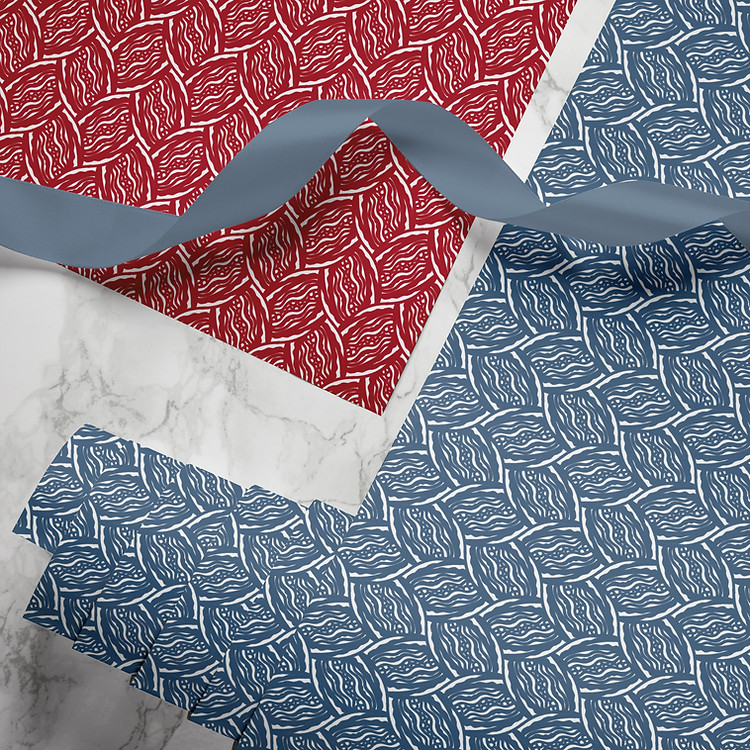 Hand-printed seed pod wrapping paper