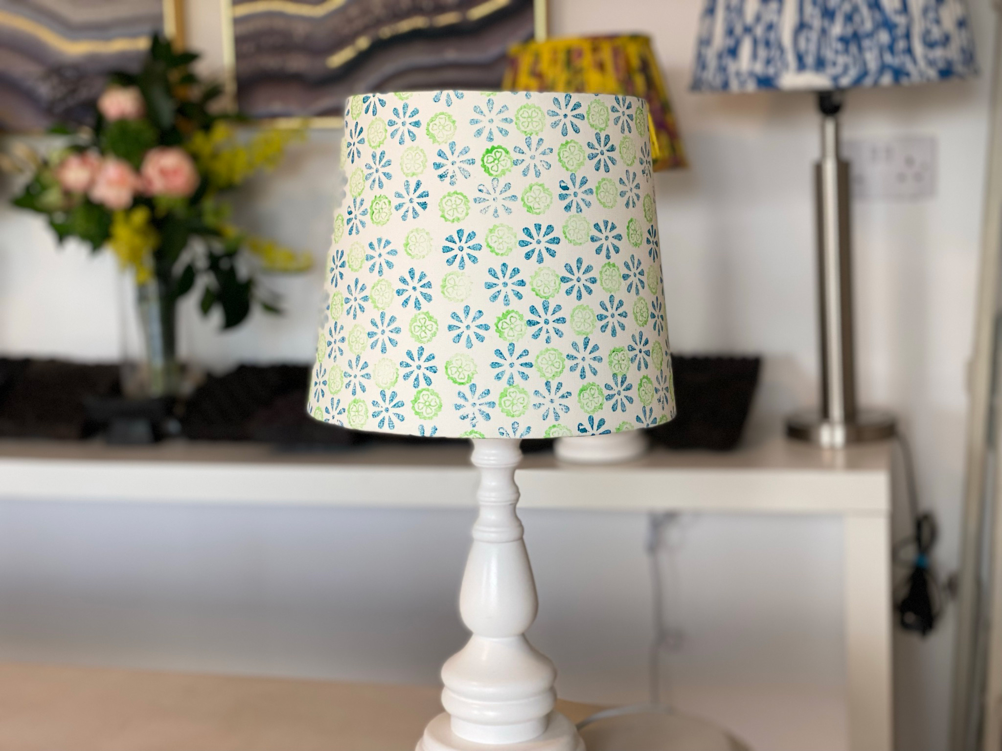 Handprinted lampshade masterclass with Moji Designs