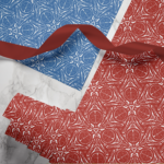 Hand-printed pomegranate wrapping paper