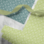 Hand-printed shimmering pearls wrapping paper