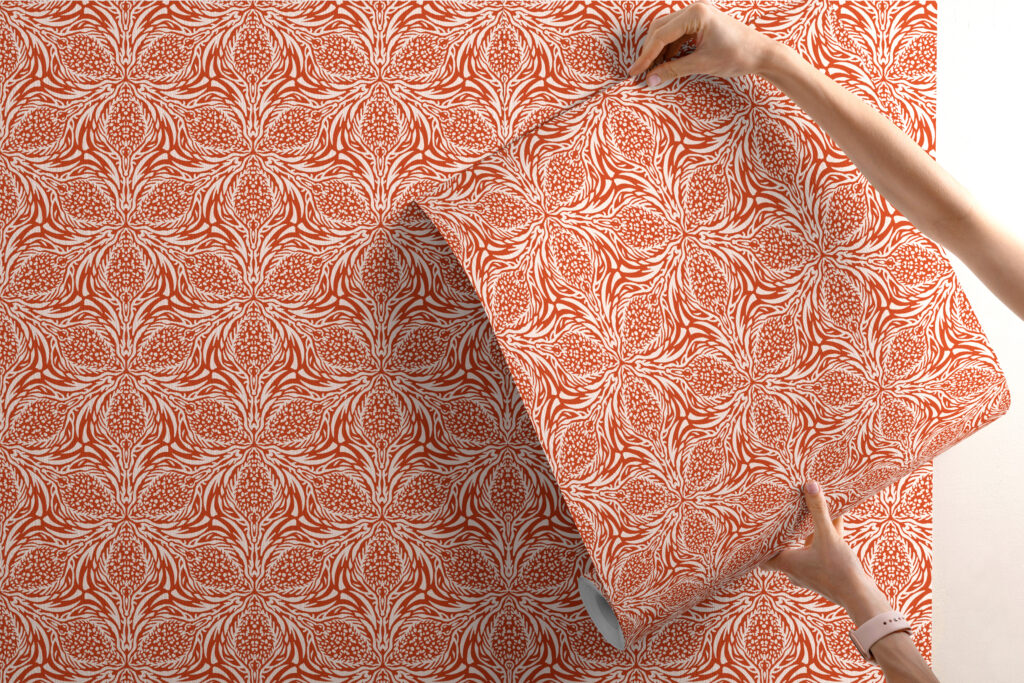 Persimmon Thistle Wallpaper