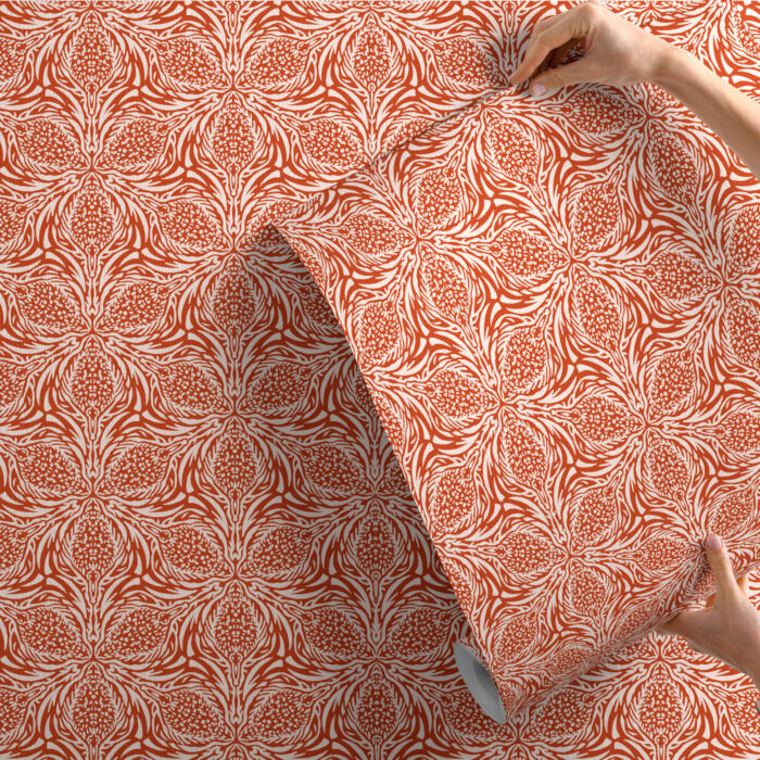 Persimmon Thistle Wallpaper