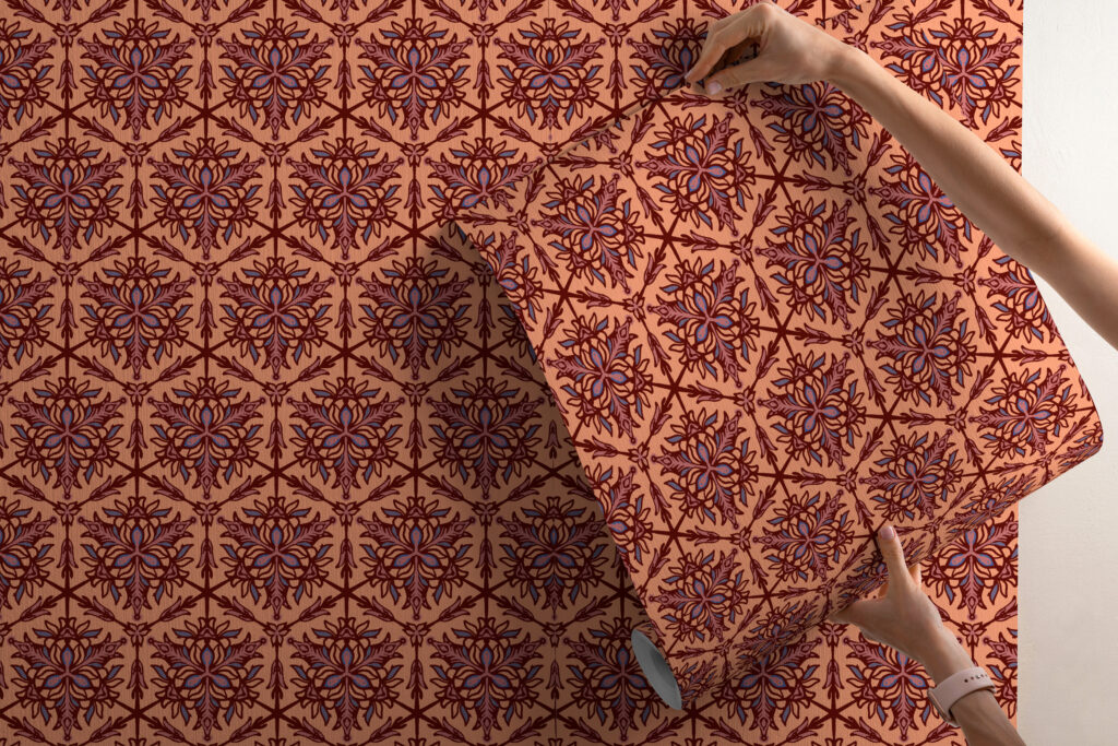 Peach Blossom Pavilion Wallpaper