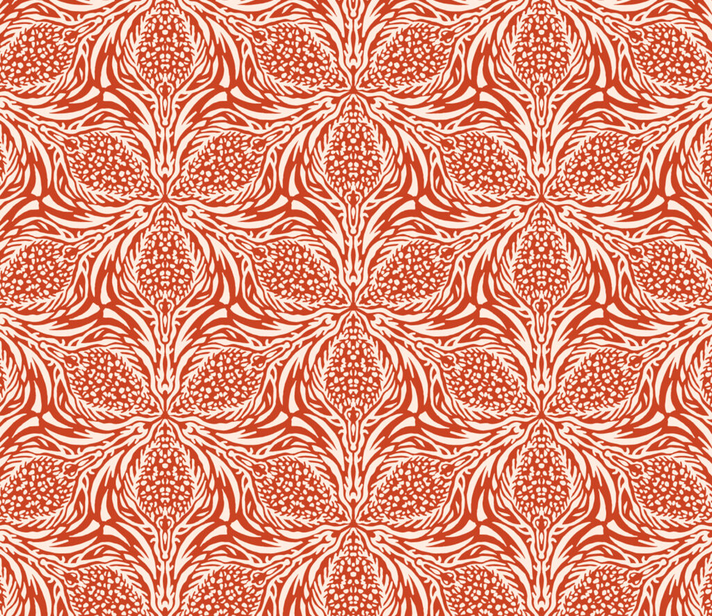 Persimmon Thistle Wallpaper