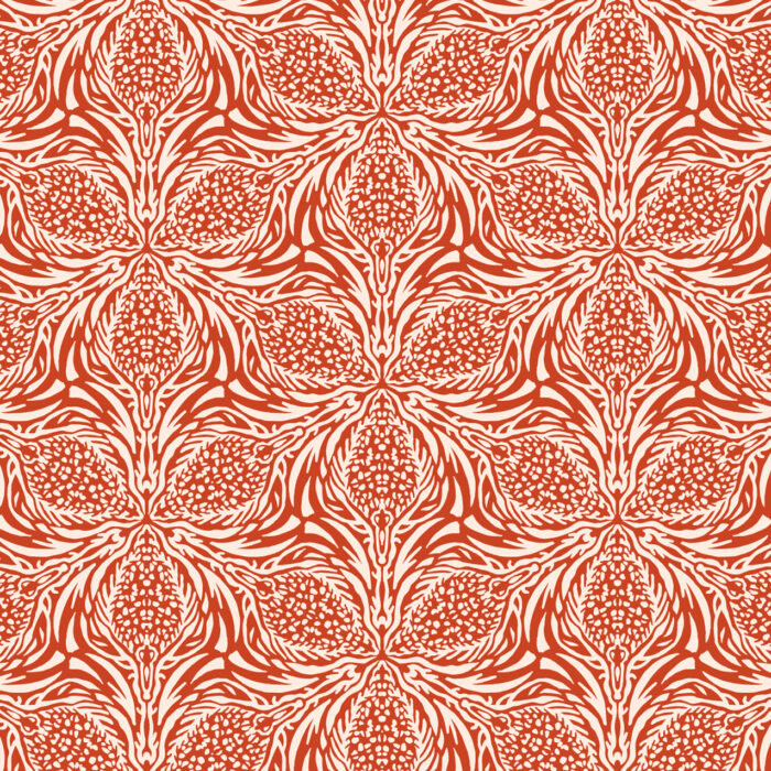 Persimmon Thistle Wallpaper