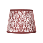 Hand-printed ruby Tulip lampshade, hand-printed paper