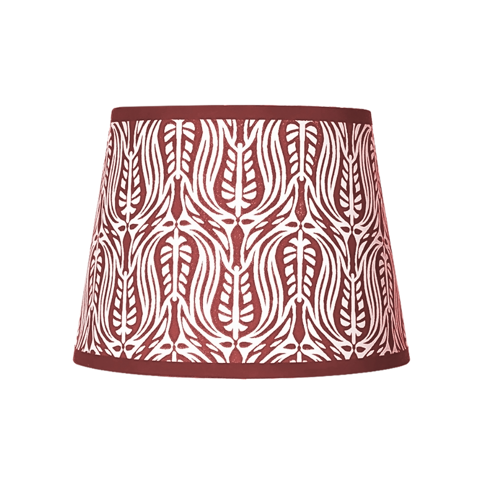 Hand-printed ruby Tulip lampshade, hand-printed paper Hand-printed ruby Tulip lampshade, hand-printed paper