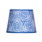 Hand-printed blue lampshade, hand-printed paper