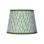 Hand-printed greenTulip lampshade, hand-printed paper