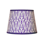 Hand-printed purple blue Tulip lampshade, hand-printed paper