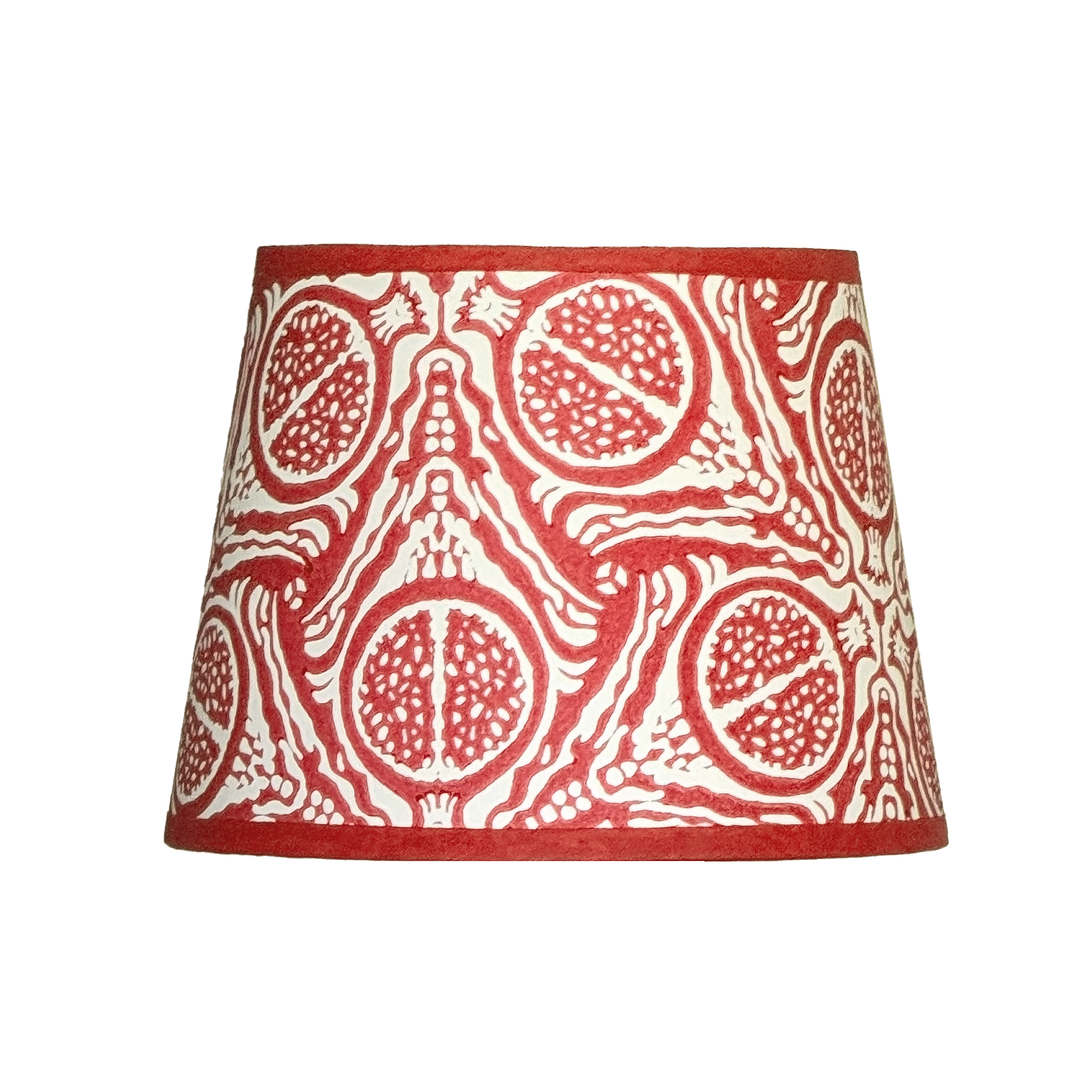 Hand-printed red lampshade, hand-printed paper Hand-printed red lampshade, hand-printed paper