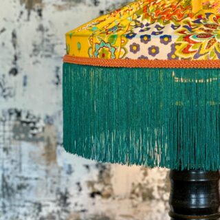 Look at this beautiful lampshade created by a recent student! It’s made from Indian hand block printed fabric and creates a stunning splash of colour, which is perfect for spring. The double-layered blue fringe and orange braid provide a lovely contrast and stand out well against the pale lemon lining. 

Carine owns an interiors shop @vivelafrog and is looking to expand her lampshade collection for her clients. Her style is very distinct, with bold choices and brave colour combinations, mixing bohemian and maximalist fashions. 

It’s been an absolute pleasure to work with Carine, learning to create four beautiful traditional lampshades during her 5 day lampshade making masterclass at our Brighton studio. So looking forward to seeing her back again for more courses! 

#lampshadedesign #lampshades #textileprinting #handprinted #handprintedlampshades #lampshadeworkshop #handmadeuk #craftworkshop #instacraft #instainspo #creativelifehappylife #fringedlampshade #vintagestyle #vintagelampshades