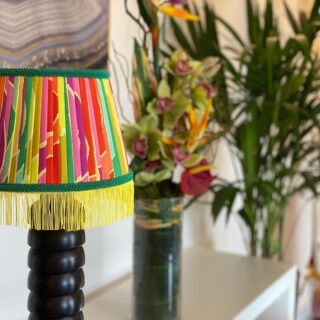 Lively and bright with hints of summer!☀️

Beautifully made by my recent student Carine, this pleated rainbow lampshade gives the warmest summer feelings! Such a bright shade perfect for bringing life, and vibrancy into a home both in the daytime and the evening. 

The bright yellow trim gives it a real sense of fun, and it could work just as well in a living room or a children's bedroom. 
.
.
.
#lampshades #pleatedlampshades #lampshademaking #lampshadesign #craftworkshop