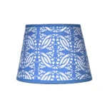 Hand-printed blue persian love birds lampshade, hand-printed paper