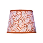 Hand-printed orange seed pod lampshade, hand-printed