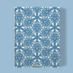 Hand-printed blue flower meadow notebook, organic fabric