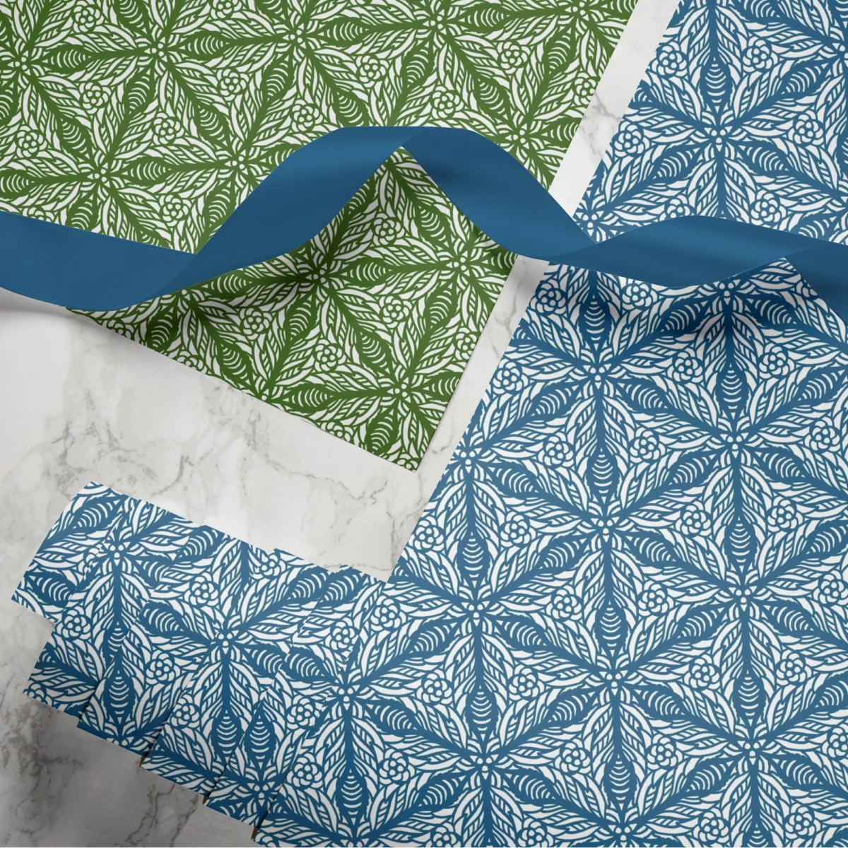 Hand-printed persian lily wrapping paper