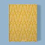Hand-printed yellow wild tulip notebook, organic fabric
