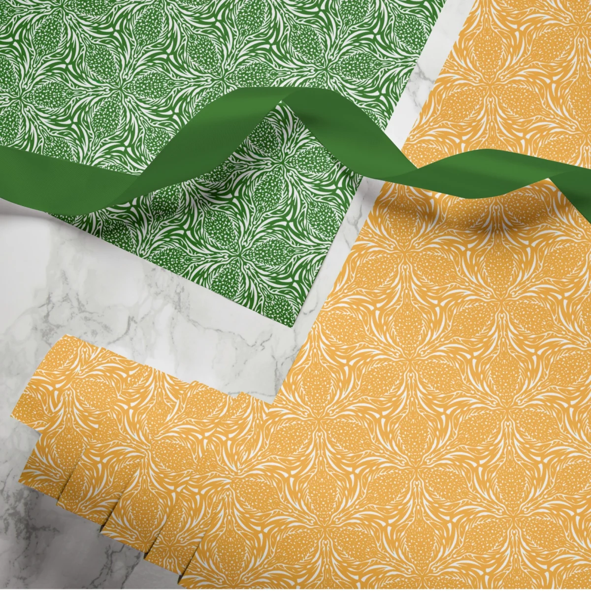 Hand-printed thistle wrapping paper