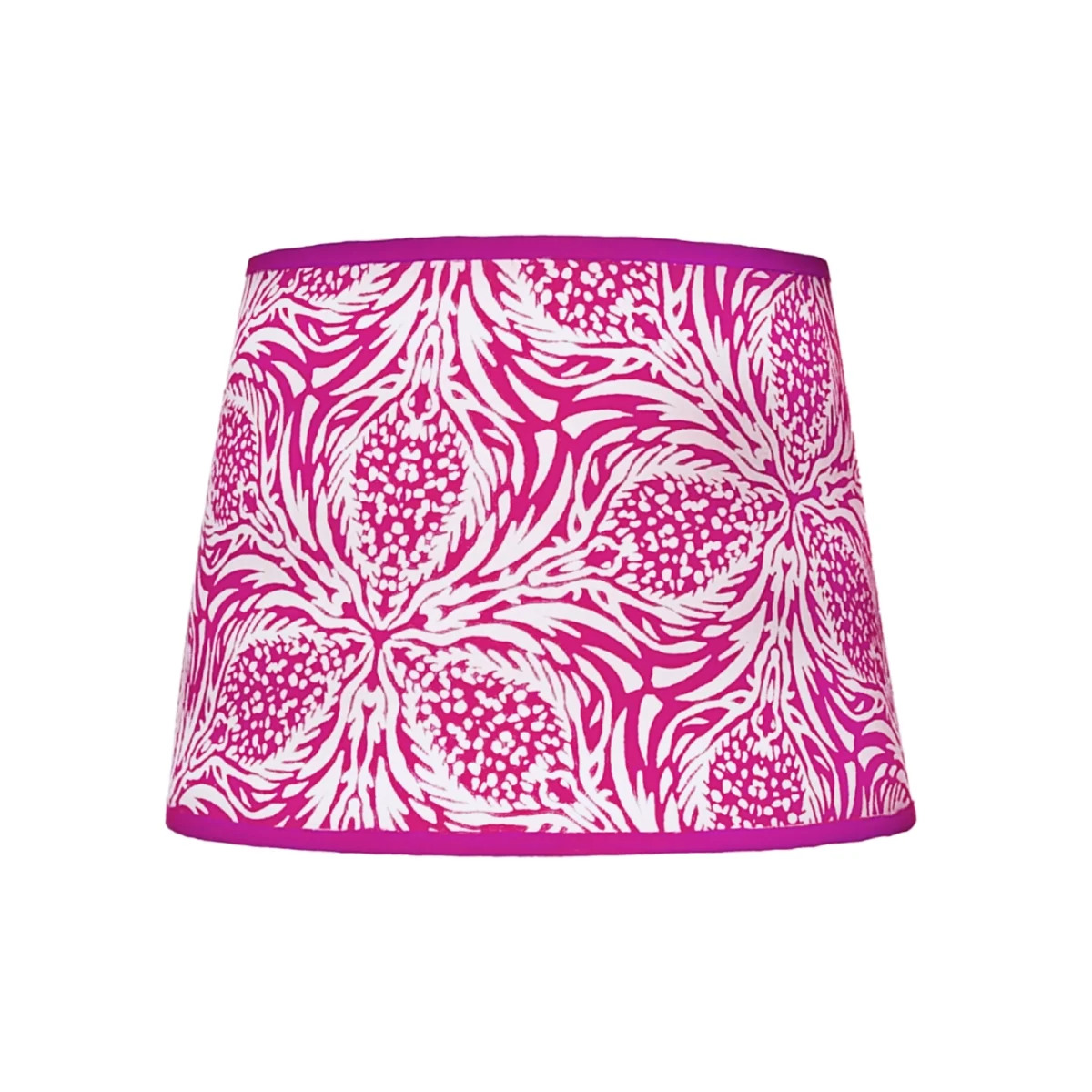 Hand-printed cerise thistle lampshade, hand-printed