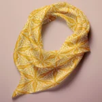 Hand-printed yellow persian lily silk scarf