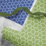 Hand-printed flower meadow wrapping paper