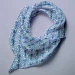 Hand-printed navy blue shiraz bloom silk scarf