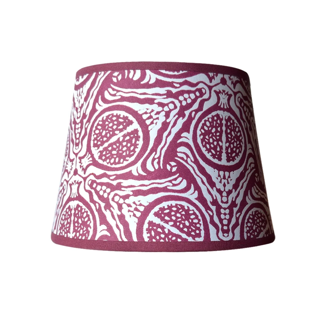 Hand-printed ruby pomegranate lampshade, hand-printed paper paper