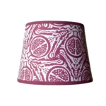 Hand-printed ruby pomegranate lampshade, hand-printed paper paper