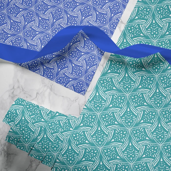 Hand-printed evening lavendar wrapping paper