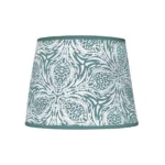 Hand-printed teal thistle lampshade, hand-printed