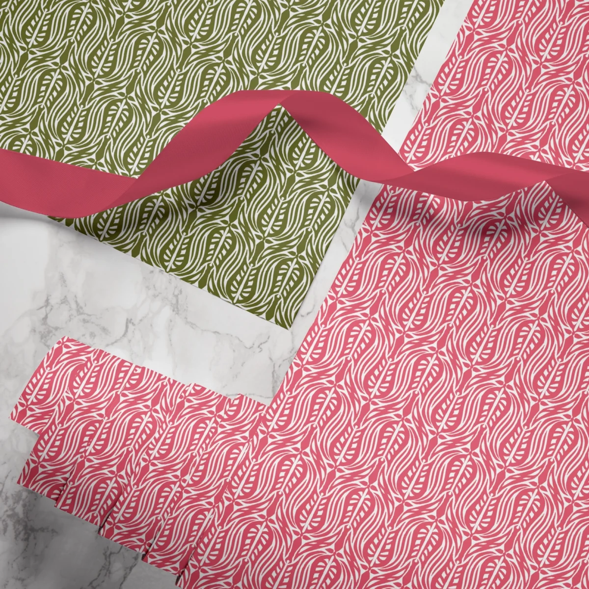 Hand-printed wild tulip wrapping paper