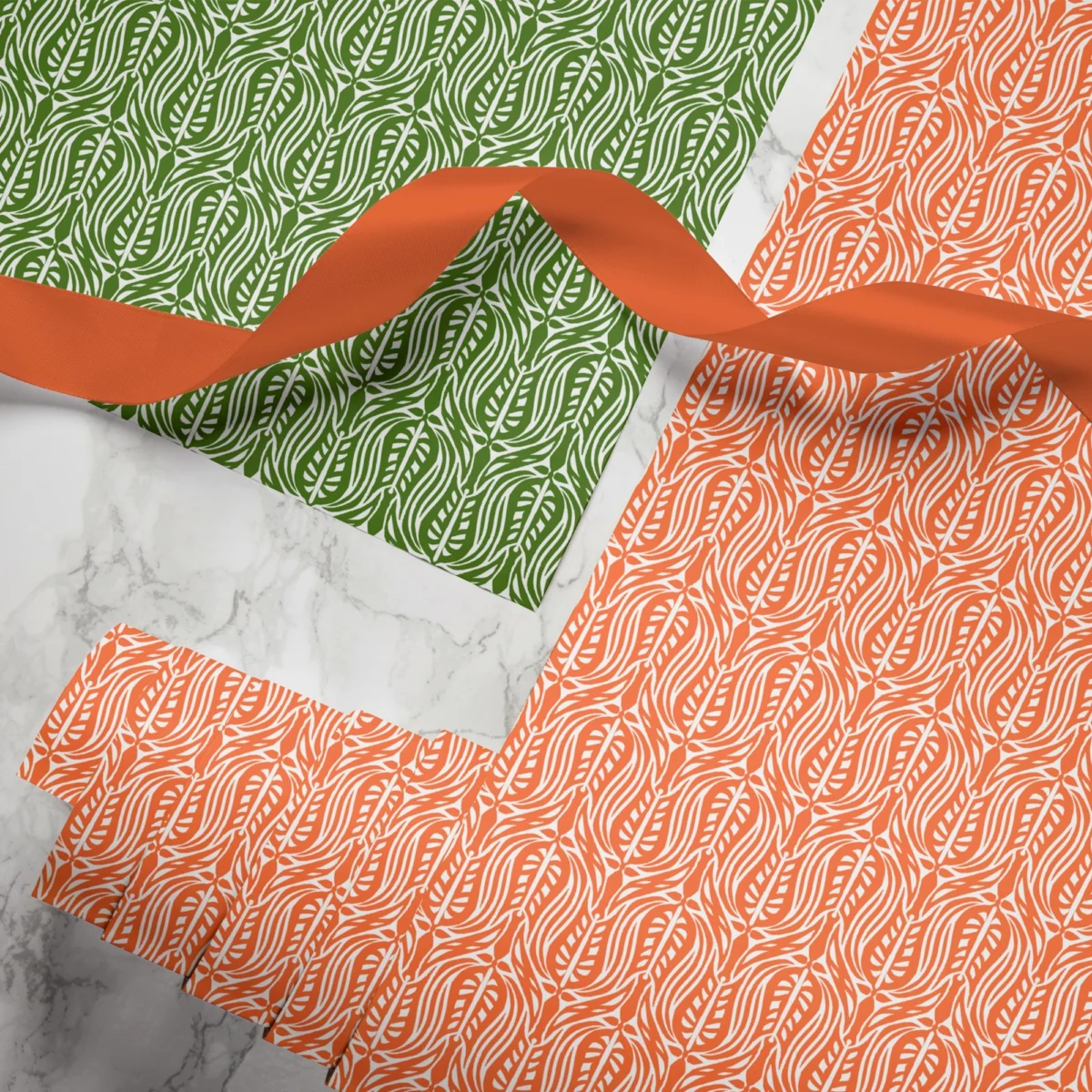 Hand-printed wild tulip wrapping paper