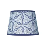 Hand-printed navy blue persian lily lampshade, hand-printed paper