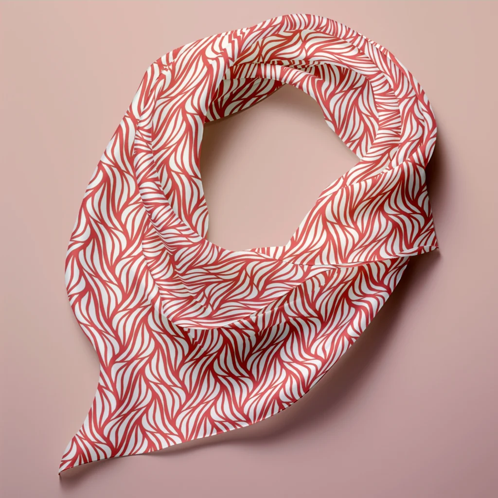 Hand-printed flamingo colour Silk Scarf- Rustling Willow Leaves