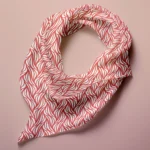 Hand-printed flamingo colour Silk Scarf- Rustling Willow Leaves