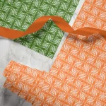 Hand-printed persian love birds wrapping paper