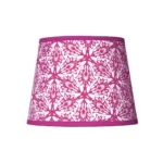 Hand-printed cerise flower meadow lampshade, hand-printed