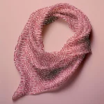 Hand-printed red cottage leaves silk scarf
