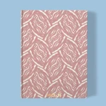 Hand-printed navy pink seed pod notebook, organic fabric