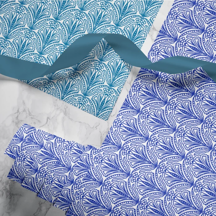 Hand-printed Shiraz Bloom wrapping paper