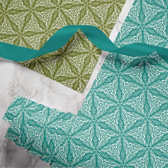 Hand-printed persian lily wrapping paper