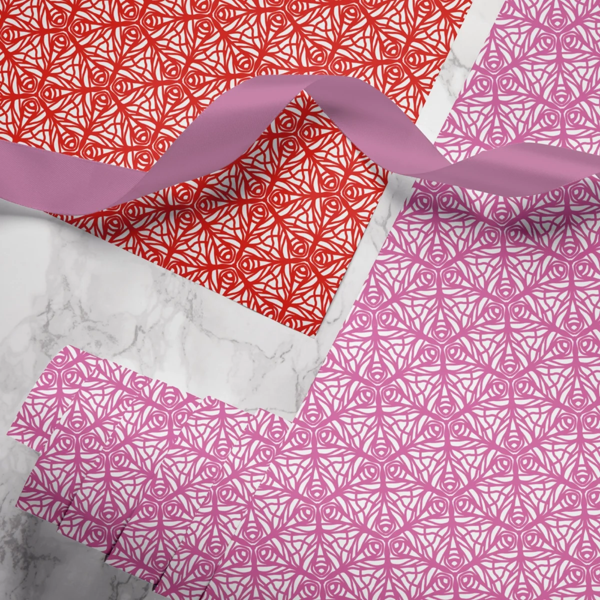 Hand-printed butterfly garden wrapping paper