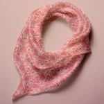 Hand-printed flamingo colour thistle silk scarf