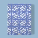 Hand-printed blue persian love birds notebook, organic fabric