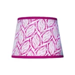 Hand-printed cerise seed pod lampshade, hand-printed paper