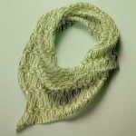 Hand-printed sage green wild tulip silk scarf