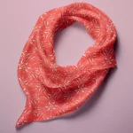 Hand-printed flamingo colour pomegranate silk scarf