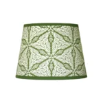 Hand-printed green persian lily lampshade, hand-printed paper