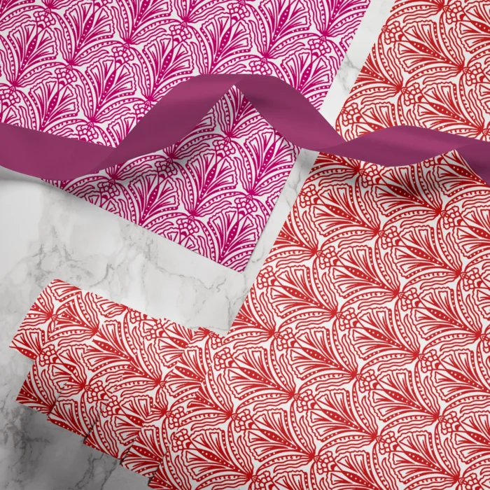 Hand-printed Shiraz Bloom wrapping paper